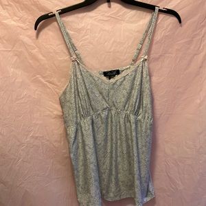 Gray and white sleep top